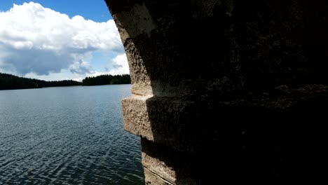 water landscape and moving clouds