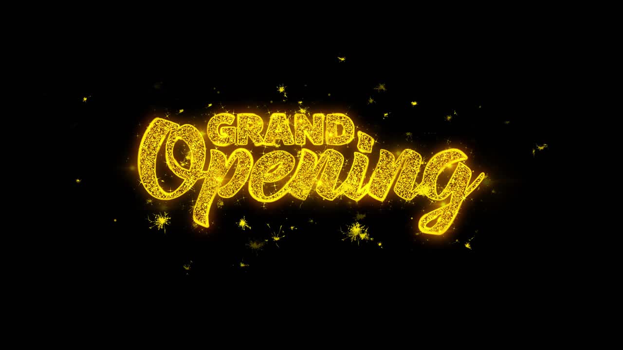 Grand Opening Sparkling Text