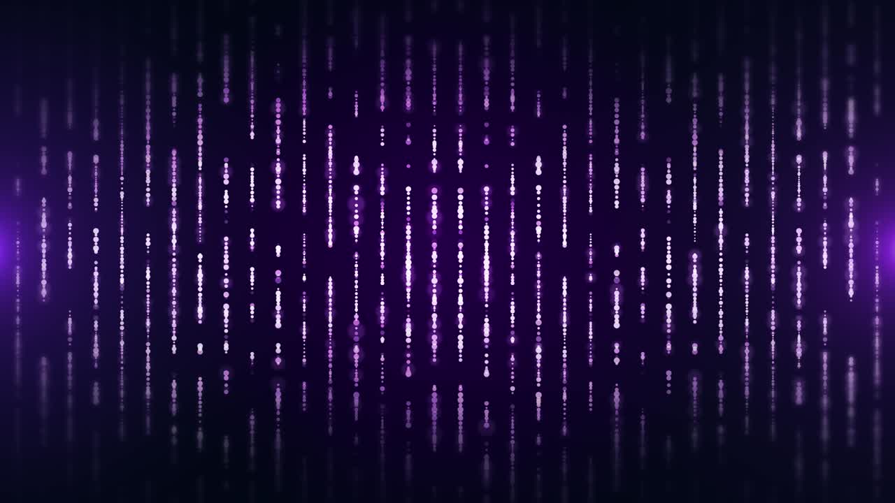 Wave pattern 3D glowing abstract digital particles loop background.