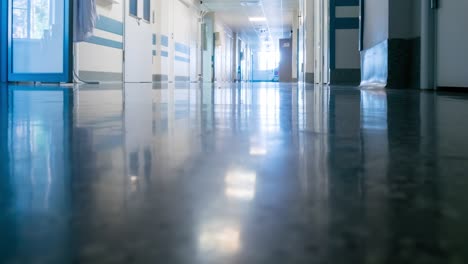 medical staff at clinic's corridor.