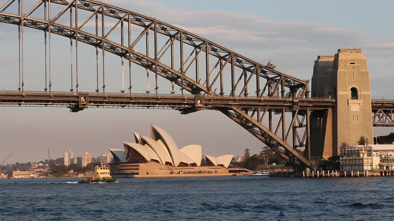 Sydney Harbour featuring Opera House and Harbour Bridge with Ferry