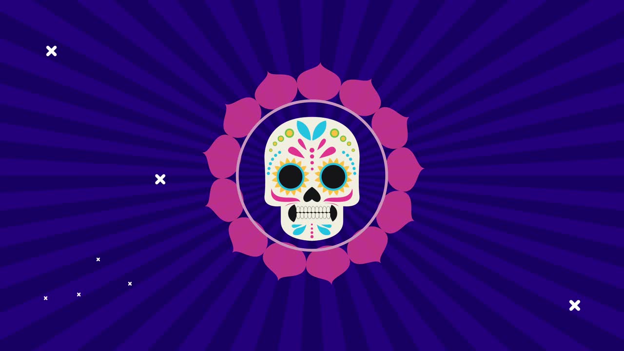 dia de los muertos celebration with skull painted
