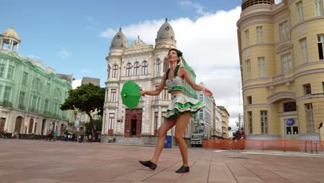 frevo dancer at the street carnival in recife, pernambuco, brazil.