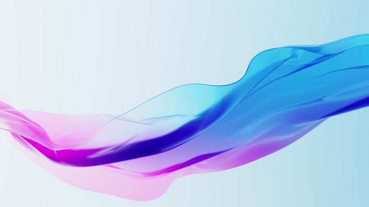 Flydende gennemsigtig stofbaggrund, 3D-gengivelse