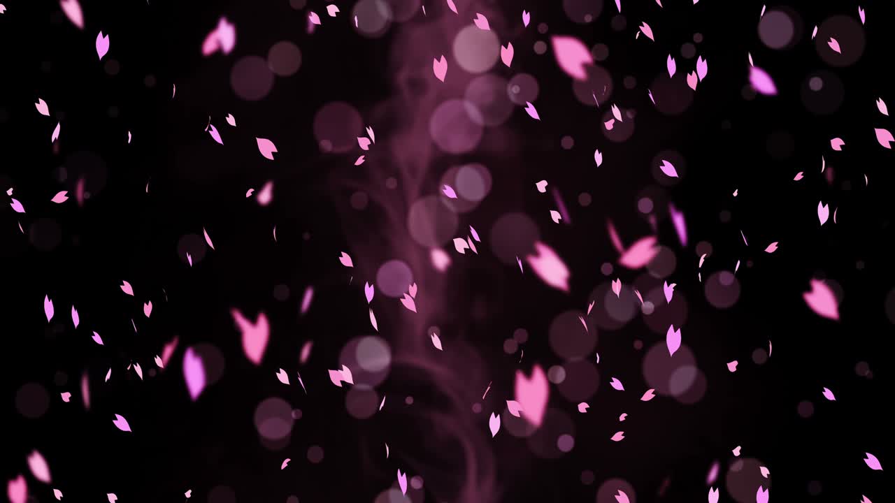 화려한 잎자루가 봄의 배경에 휘어지고, 빛으로 빛나는 아름다운 자연 장면, 꽃의 잎자락, 추상적인 봄 그래픽, 루프 애니메이션.