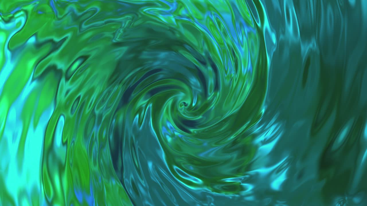 rotación de embudo brillante abstracto en color verde y azul, animación de metal o caramelo, fondo abstracto, bucle sin costuras