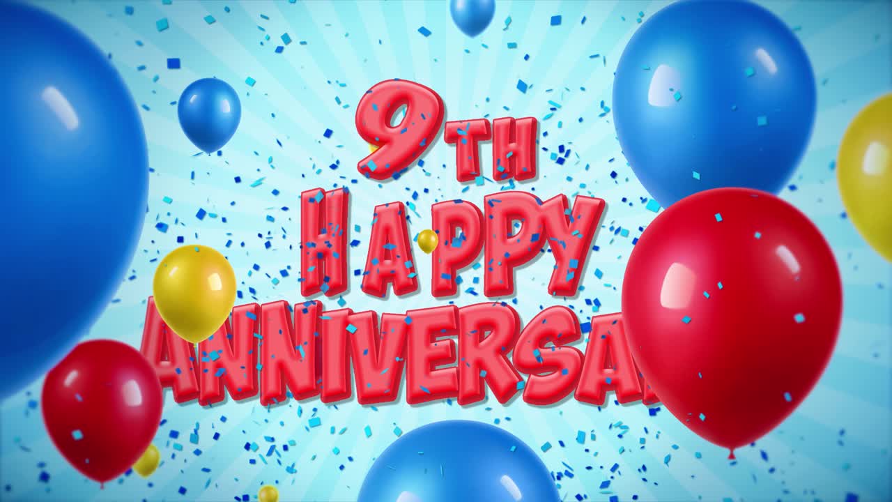 9th Happy Anniversary Celebration with Balloons