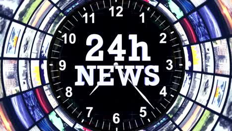 24시간 뉴스, 텍스트, 애니메이션, 지구, 루프