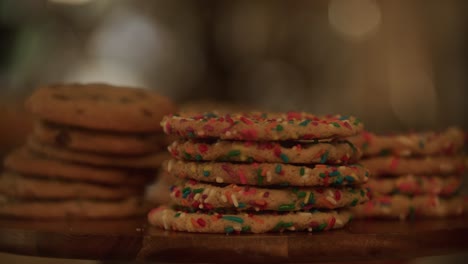 delicious cookies in a bakery display case
