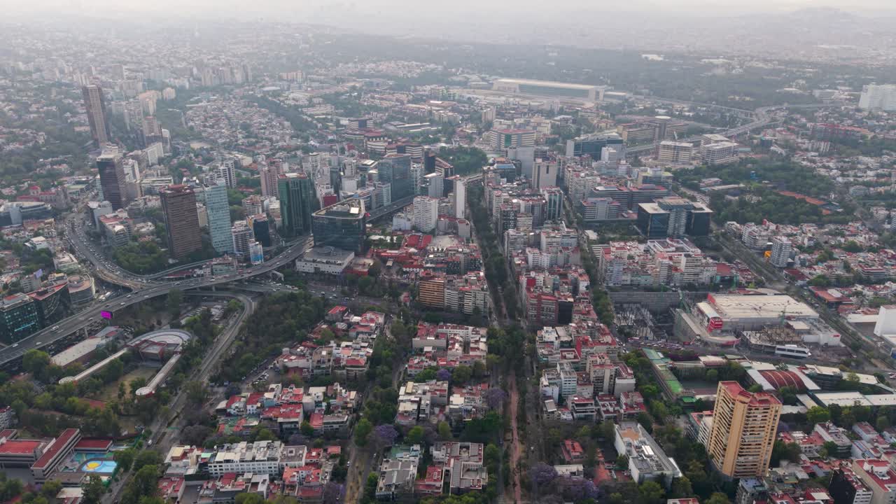 Aerial drone filming of the Polanco area in Mexico City