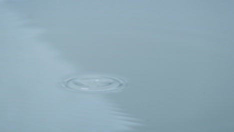 waterdrops on the pool makes a ripple effect on surface