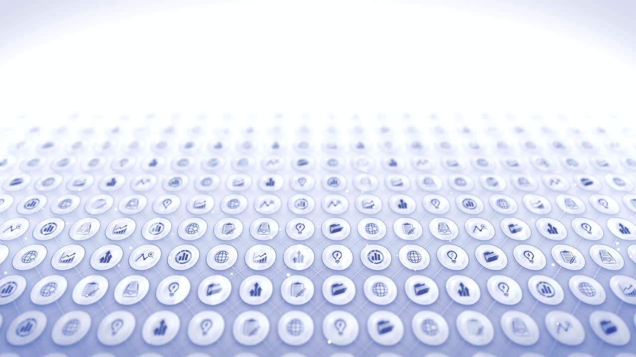 Set of Business Icons, Global Business Background, CG Loop Animation,