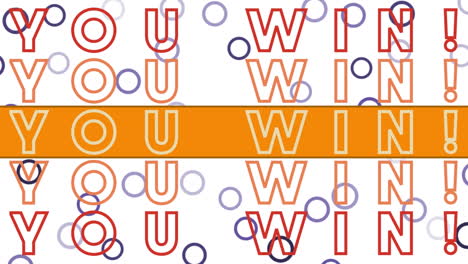 animation of you win over colorful graphics and shapes