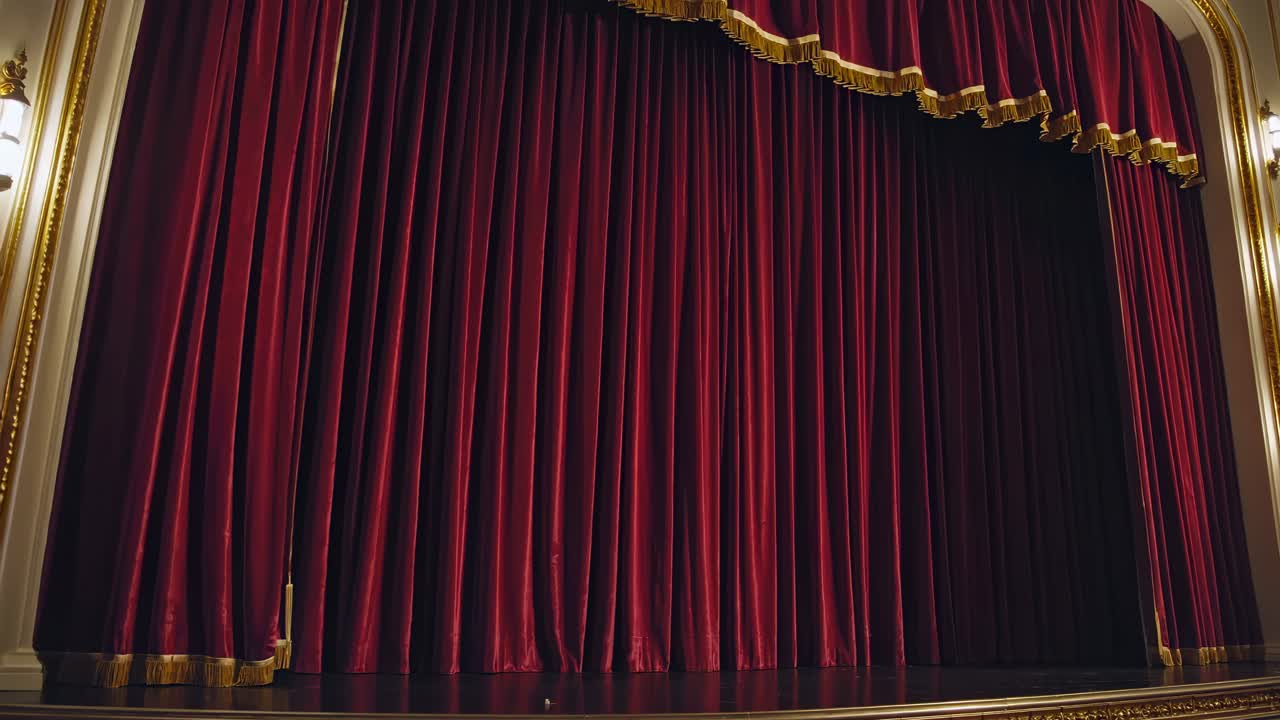 Red velvet curtain on a stage
