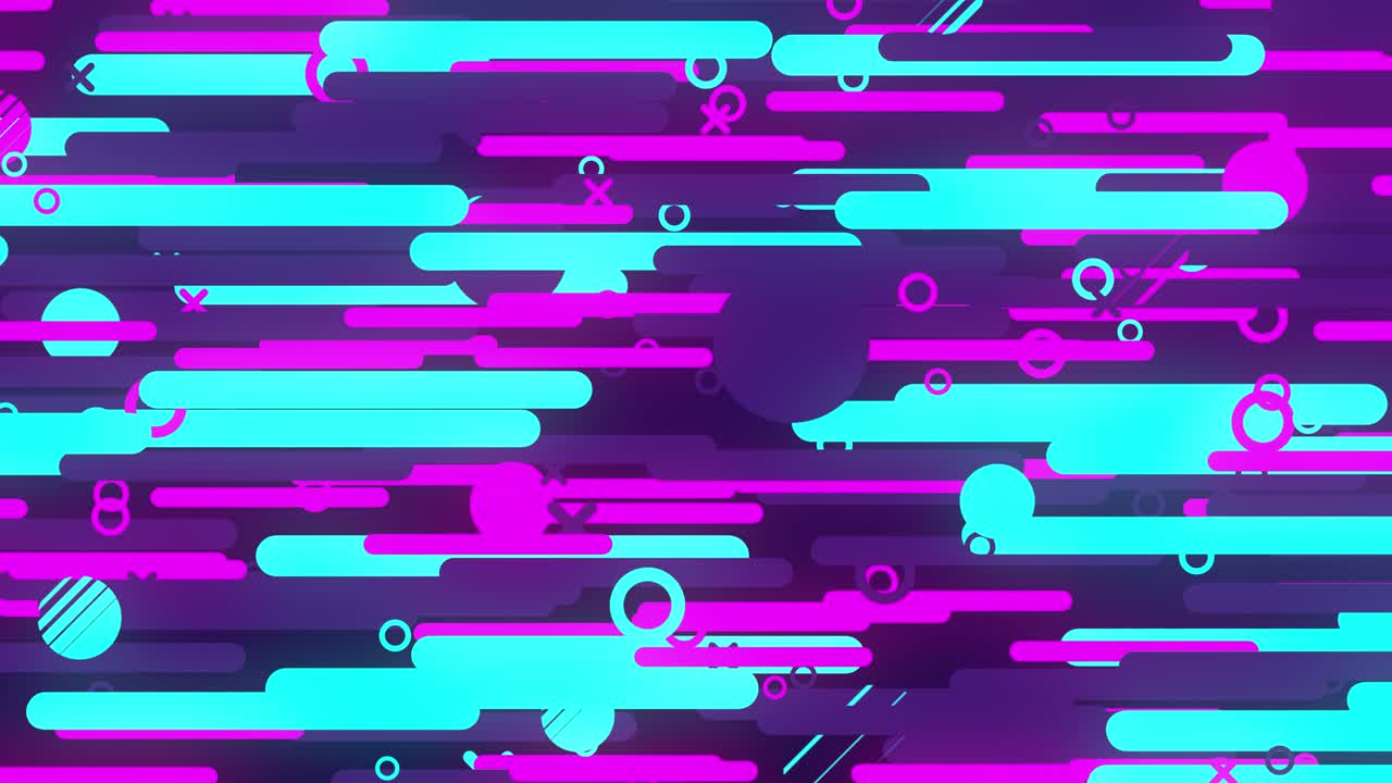 Colorful Blue Purple Horizontal Lines and Shapes