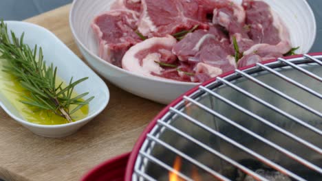 Lamb-chops-on-a-bucket-bbq-,-rosemary-salt-and-olive-oil