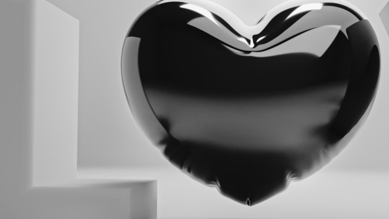 White love letters sign with the black heart instead of "O" letter