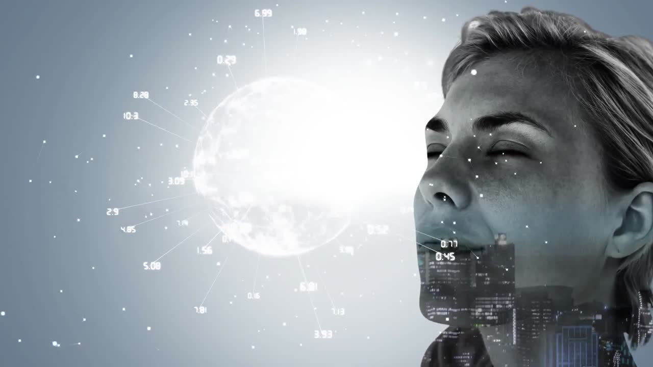 girando el globo con datos y red de conexión