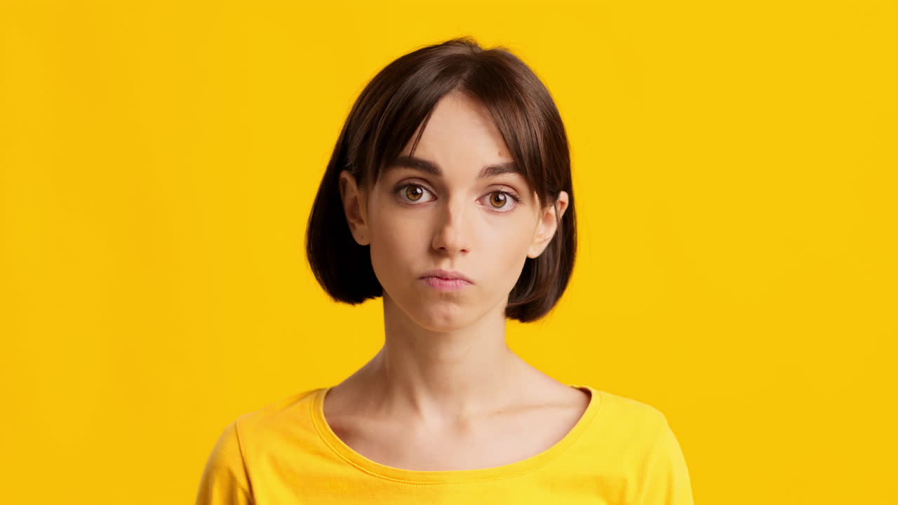 Woman with Disappointed Expression