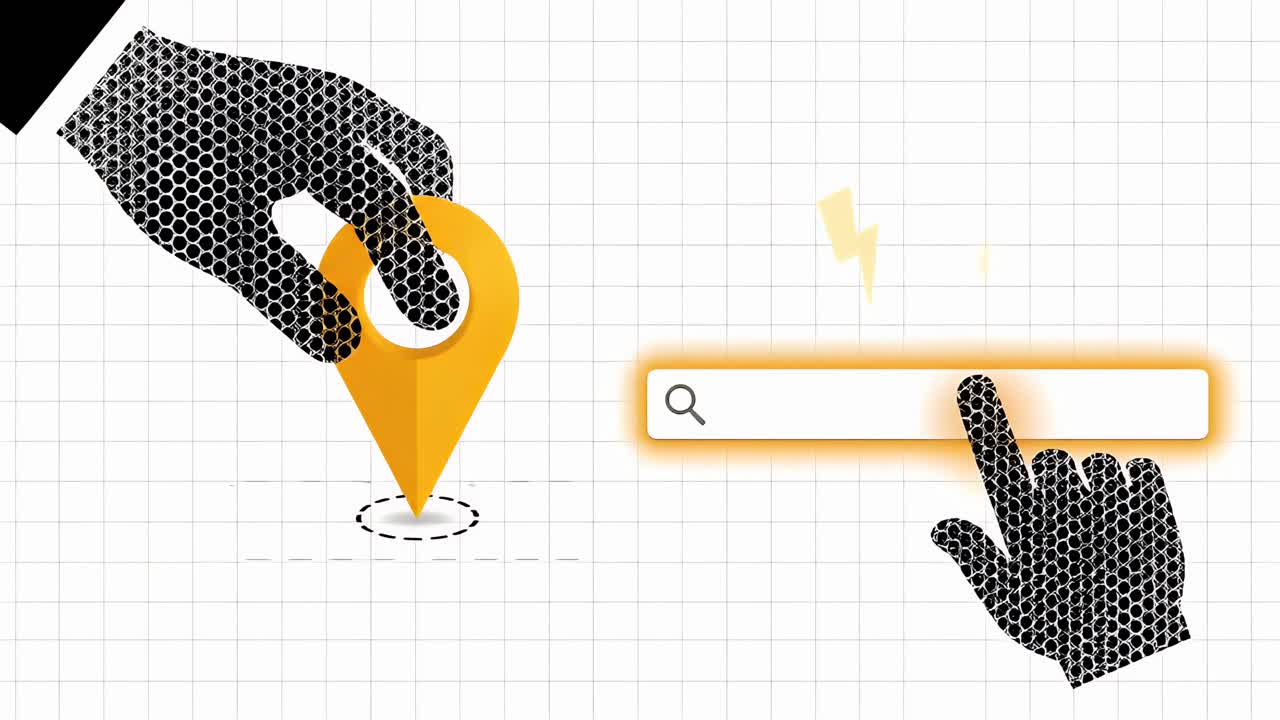 Local Business Search and GPS Location Pin Placement Concept