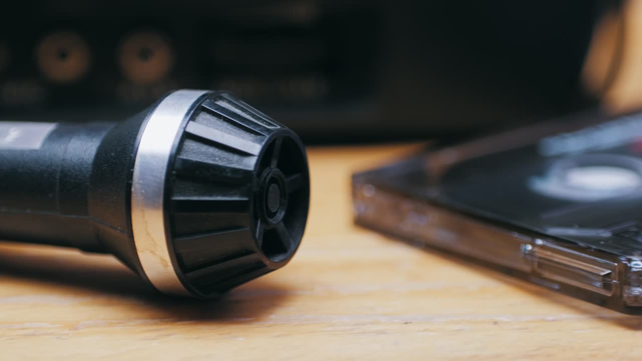 Vintage Microphone and Cassette Tape