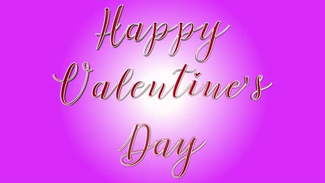 happy valentine s day 3d text looping animation - heart shapes on pink background