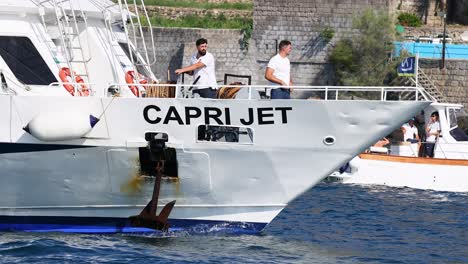 boat navigating near sorrento, naples, italy