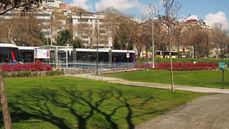 tram stop in istanbul park