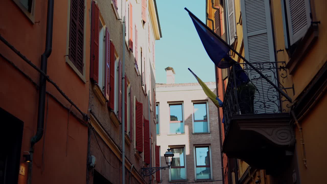 Charming Italian Alleyway with Red Shutters