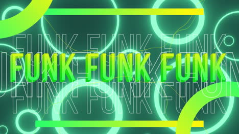 animación de texto funk en fondo negro