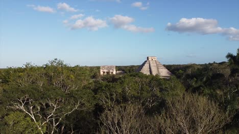 dron image of a part of the great city of chichen itza