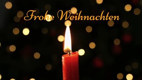 frohe weihnachten geschrieben angezündete kerze