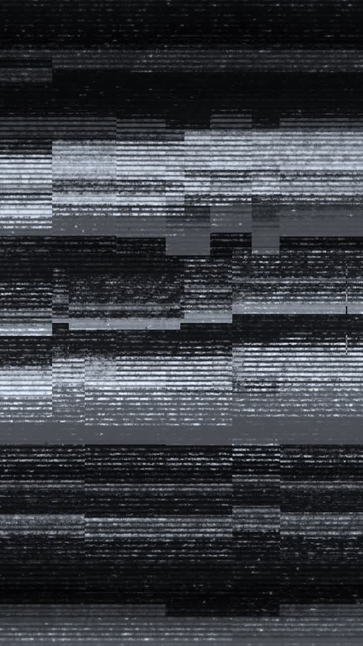 Digital Glitch Static Noise on Black Screen