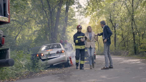 car accident with firefighters and first responders