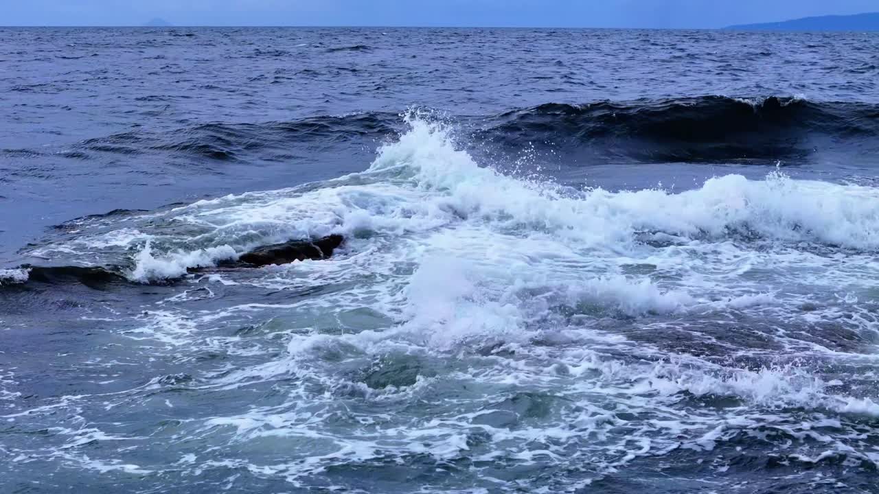 Slow Water Motion Scenery, Dramatic Wild Nature, Weather Impact, Aerial