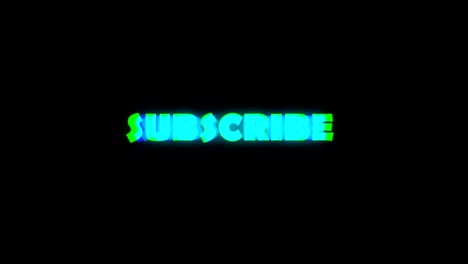 subscribe text with bad signal. glitch effect