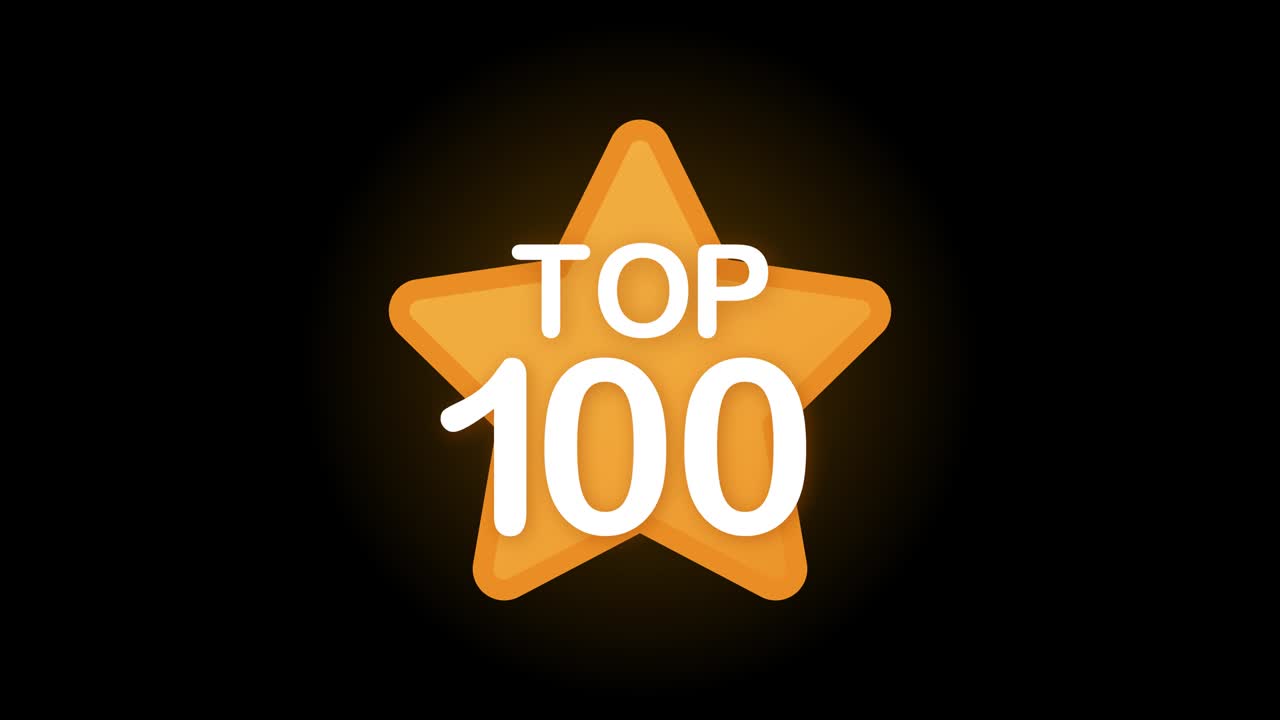 흑색 배경의 100대 골드 레이블 모션 그래픽