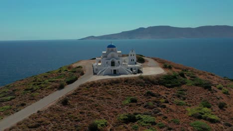 iconic church at santorini coast (greece)