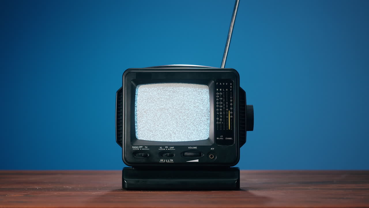 Retro television with static on the screen