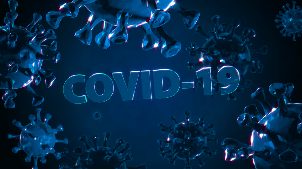 추상적인 코로나 바이러스 이동 바이러스 세포 - 모션 그래픽 (루프)