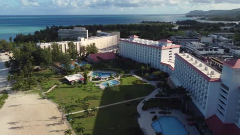 aerial view of crown plaza hotel in saipan, northern mariana islands