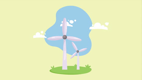 cartoon wind turbines