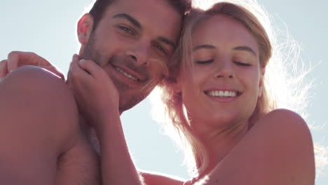 attractive couple having fun on vacation