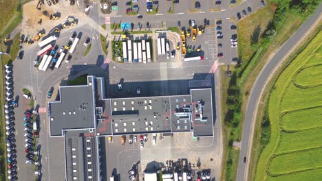 aerial view of goods warehouse