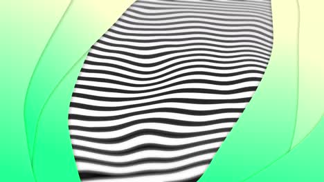 animación de formas sobre un fondo en movimiento en blanco y negro.