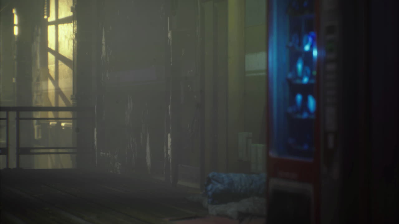 Mysterious hallway illuminated by soft light in an abandoned building