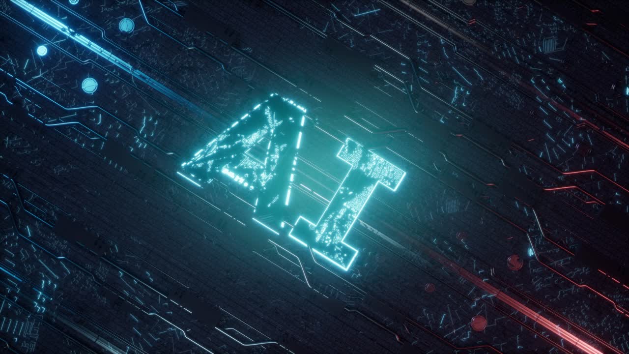Ai Concept With Glowing Digital Circuitry Background