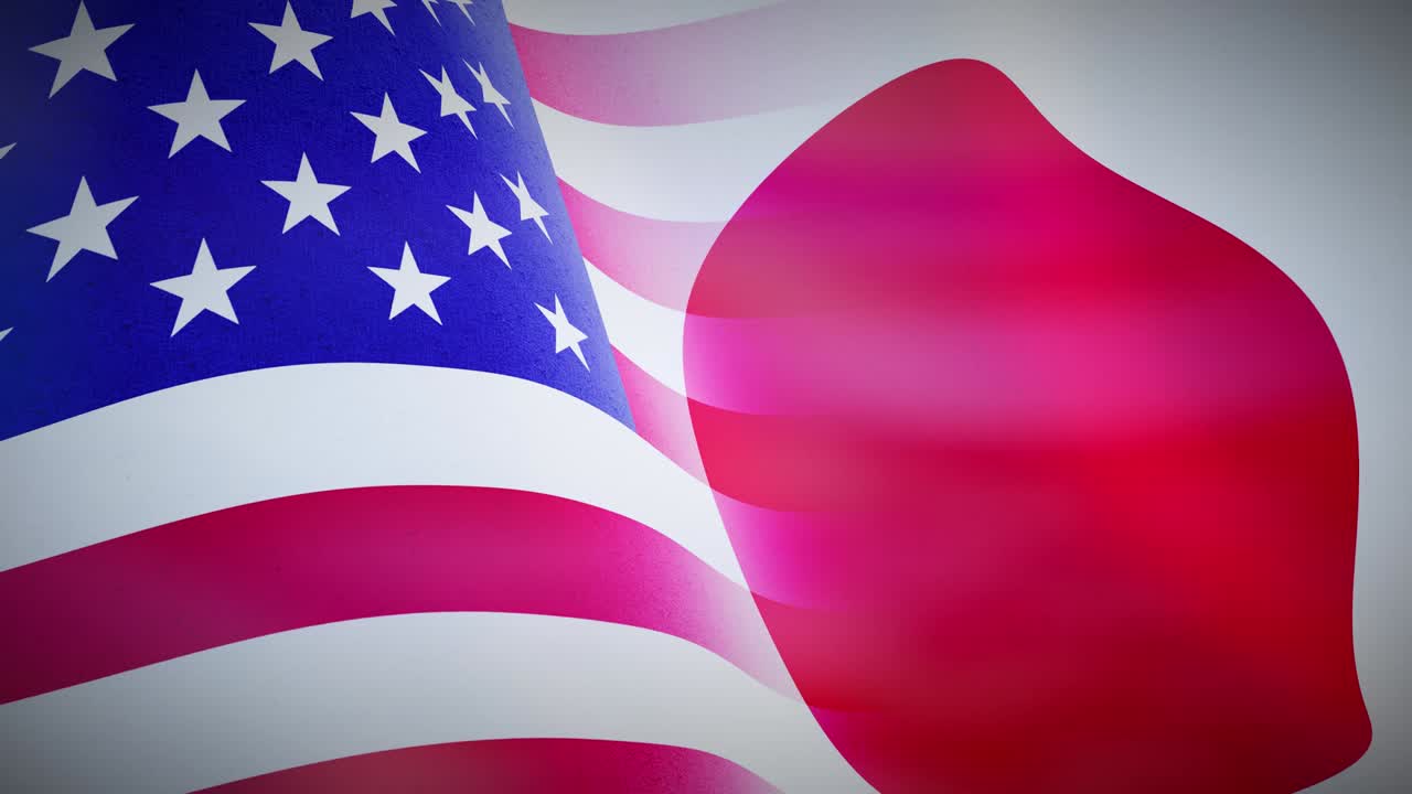 United states and Japan flags on a flagpole depict trade agreements and negotiations.
