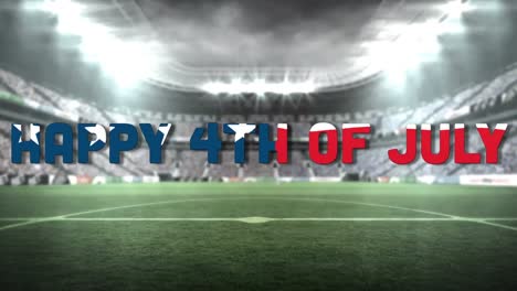 animation of independence day text over sports stadium