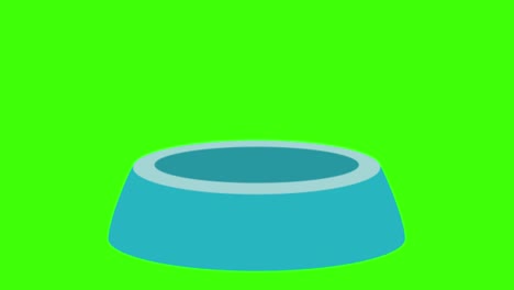 animation of a bowl icon on a green screen